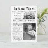 A little pumpkin arrived Birth Announcement Ankündigung (Stehend Vorderseite)