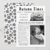 A little pumpkin arrived Birth Announcement Ankündigung (Vorne/Hinten)