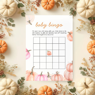 A Little Pumpkin Baby Shower | Baby Bingo Spiel Einladung