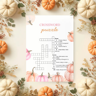 A Little Pumpkin Baby Shower | Kreuzworträtsel Einladung