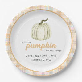 A Little Pumpkin Baby Shower Paper Plate Pappteller