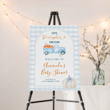 A Little Pumpkin Blue Truck Baby Shower Welcome