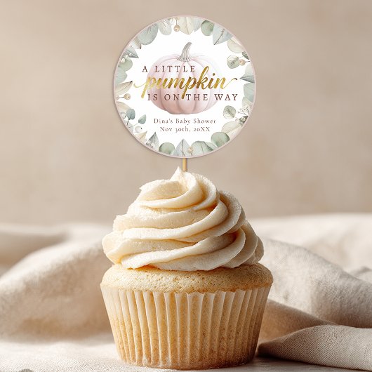 A Little Pumpkin Blush Fall Baby Shower Favor Stic Runder Aufkleber