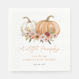 A Little Pumpkin Boho Floral Baby Shower Serviette