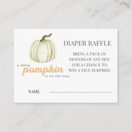 A Little Pumpkin Diaper Raffle Ticket Begleitkarte