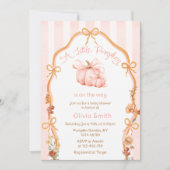 A Little Pumpkin Fall Autumn Floral Baby Shower Einladung (Vorderseite)