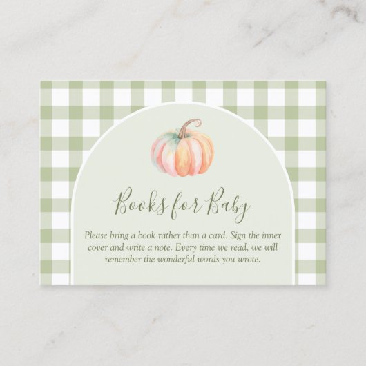 A Little Pumpkin Fall Baby Shower Books For Baby Begleitkarte (Vorderseite)