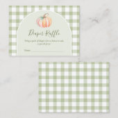 A Little Pumpkin Fall Baby Shower Diaper Raffle Begleitkarte (Vorne/Hinten)