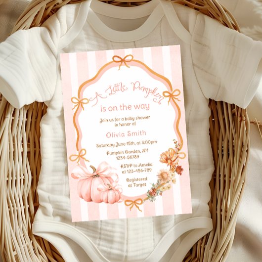A Little Pumpkin Fall Baby Shower Einladung
