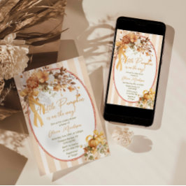 A Little Pumpkin Floral Baby Shower Invitation Einladung