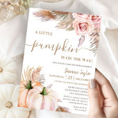 A Little Pumpkin Floral Fall Pumpkin Baby Shower Einladung