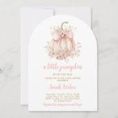 A little pumpkin gingham fall baby shower girl einladung (Vorderseite)