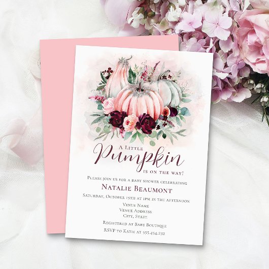 A Little Pumpkin Girl Baby Shower Einladung