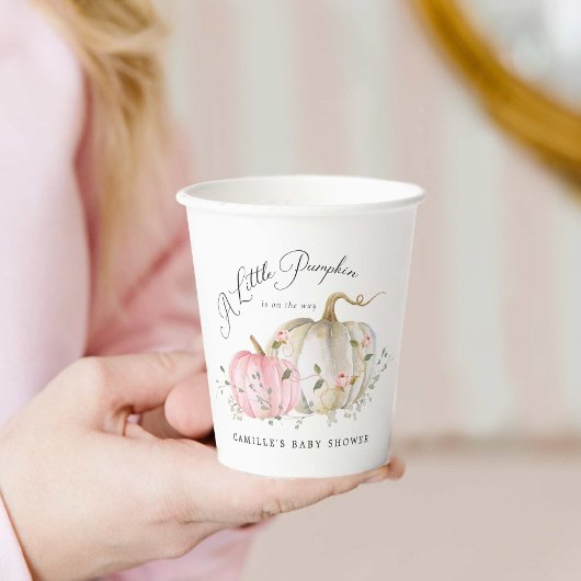 A Little Pumpkin Girl Baby Shower Pappbecher