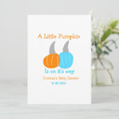 A little pumpkin is on it's way baby shower orange einladung (Stehend Vorderseite)
