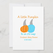 A little pumpkin is on it's way baby shower orange einladung (Rückseite)