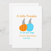 A little pumpkin is on it's way baby shower orange einladung (Vorne/Hinten)