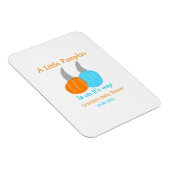 A little pumpkin is on it's way baby shower orange magnet (Rechte Seite)