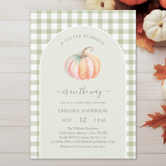 A Little Pumpkin is On The Way Autumn Baby Shower Einladung