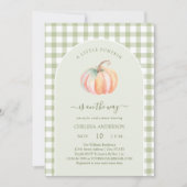A Little Pumpkin is On The Way Autumn Baby Shower Einladung (Vorderseite)