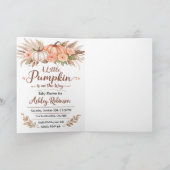 A Little Pumpkin Is on the Way Baby Shower Card  Karte (Innenseite)