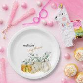 A little pumpkin is on the way baby shower pappteller (Party)