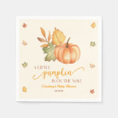 A Little Pumpkin Is On The Way! Baby Shower Serviette (Vorderseite)