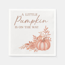 A Little Pumpkin Is On The Way Cocktail Napkins