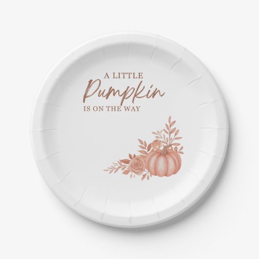 A Little Pumpkin Is On the Way Dessert Plate Pappteller (Vorderseite)