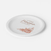 A Little Pumpkin Is On the Way Dessert Plate Pappteller (Schrägansicht)