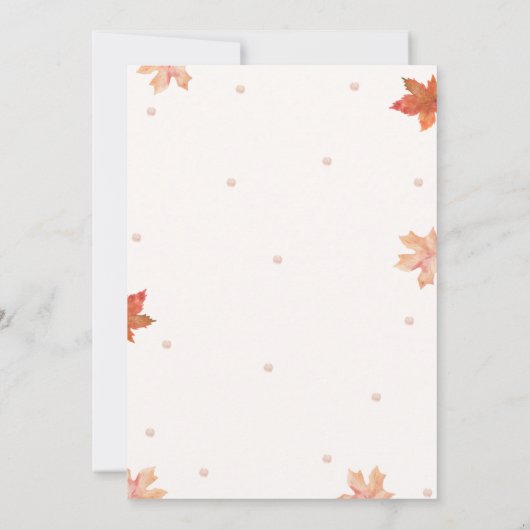 A Little Pumpkin Is on The Way, Fall Baby Shower Einladung (Rückseite)