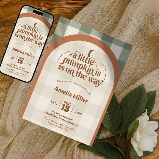 A Little Pumpkin Is On The Way Fall Baby Shower Einladung