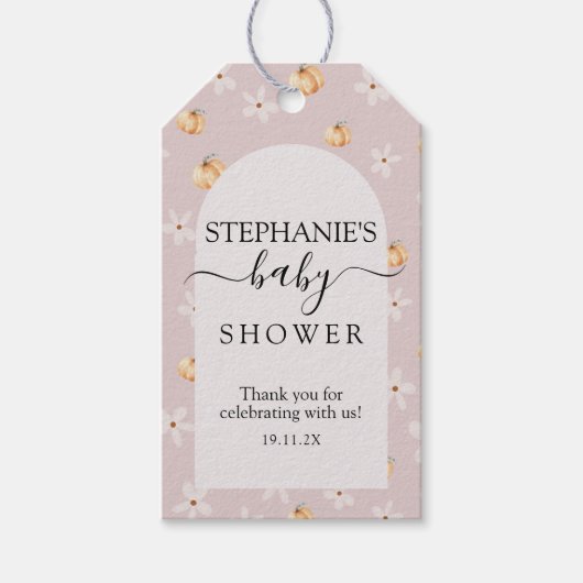 A Little Pumpkin Is On The Way Fall Baby Shower Geschenkanhänger (Vorderseite)