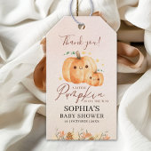 "A Little Pumpkin Is on the Way" Fall Baby Shower  Geschenkanhänger