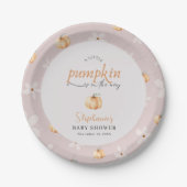 A Little Pumpkin Is On The Way Fall Baby Shower Pappteller (Vorderseite)