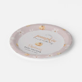 A Little Pumpkin Is On The Way Fall Baby Shower Pappteller (Schrägansicht)