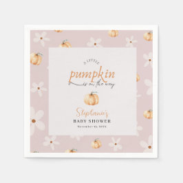 A Little Pumpkin Is On The Way Fall Baby Shower  Serviette