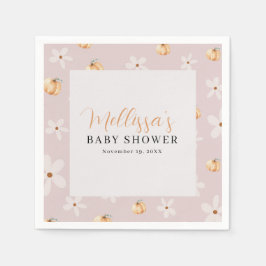 A Little Pumpkin Is On The Way Fall Baby shower Serviette