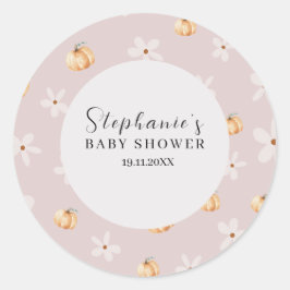 A Little Pumpkin Is On The Way Fall Round Sticker