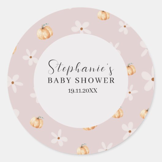 A Little Pumpkin Is On The Way Fall Round Sticker (Vorderseite)