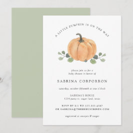 A Little Pumpkin Is on the way Fall Watercolor Einladung