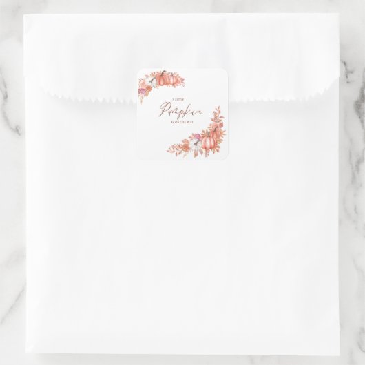 A Little Pumpkin Is On the Way Paper Napkin Quadratischer Aufkleber (Tasche)