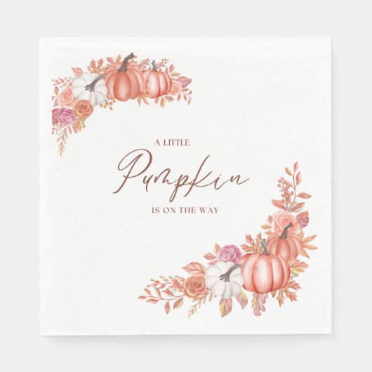 A Little Pumpkin Is On the Way Paper Napkin Serviette (Vorderseite)