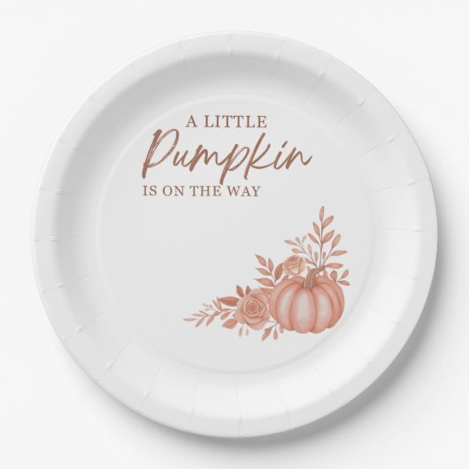 A Little Pumpkin Is On the Way Paper Plate Pappteller (Vorderseite)