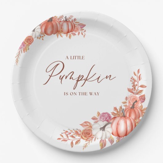A Little Pumpkin Is On the Way Table Top Plaque Pappteller (Vorderseite)