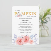 A Little Pumpkin on the Way Baby Shower Einladung (Stehend Vorderseite)