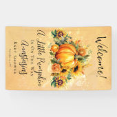 A Little Pumpkin | Sunflowers Fall Baby Shower Banner (Horizontal)