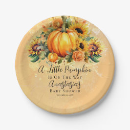 A Little Pumpkin | Sunflowers Fall Baby Shower Pappteller