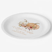 A Little Pumpkin Wildflower Baby Shower Pappteller (Schrägansicht)