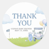 A Little Putter Golf Baby Shower Runder Aufkleber (Vorderseite)